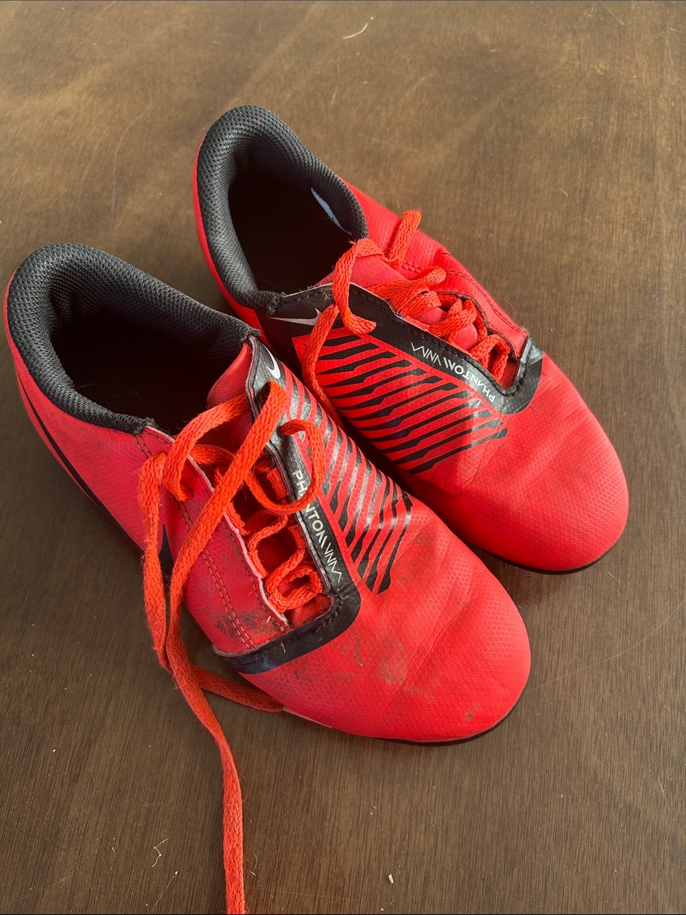 Nike Red Kids Lace-Up Sneakers with Black Accents